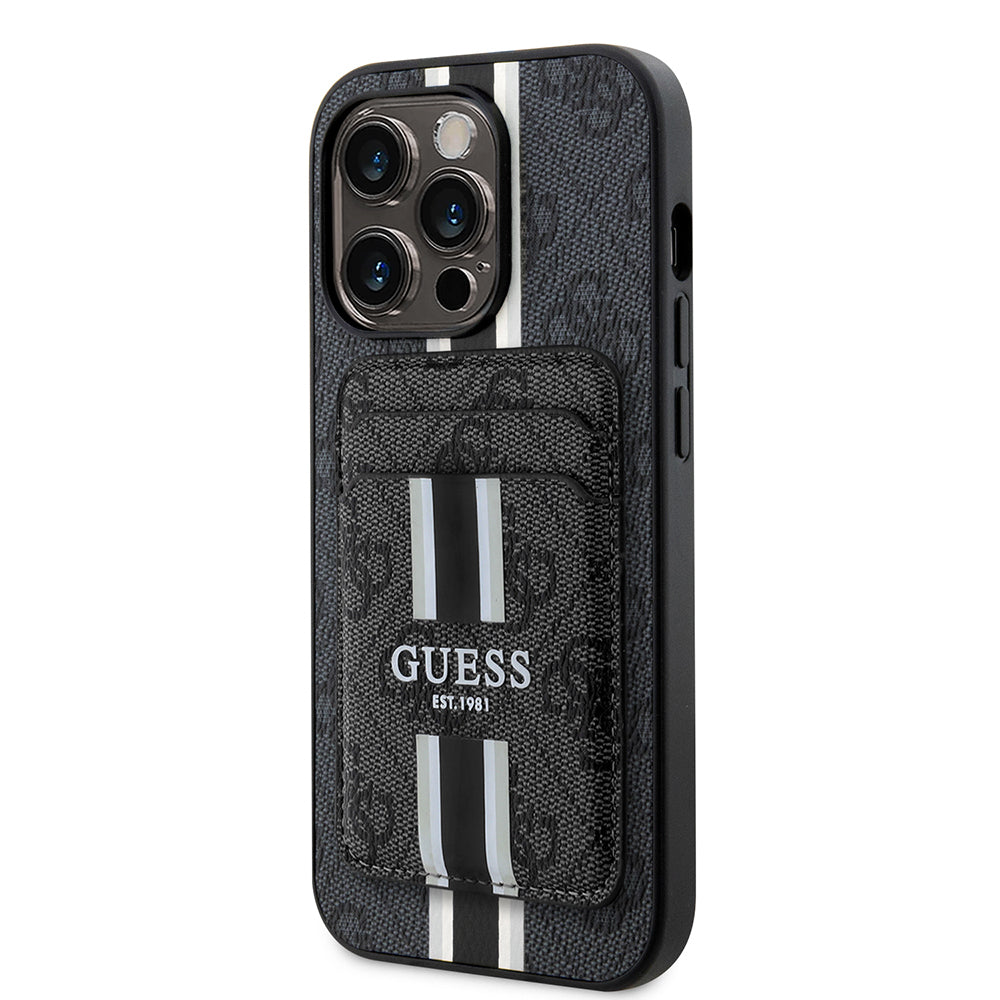 iPhone 14 Pro Max Kılıf Guess Orjinal Lisanslı M-safe Şarj Özellikli 4G Desenli Çizgili Kartlıklı Kılıf iPhone 14 Pro Max Kılıf Guess Orjinal Lisanslı M-safe Şarj Özellikli 4G Desenli Çizgili Kartlıklı Kılıf
